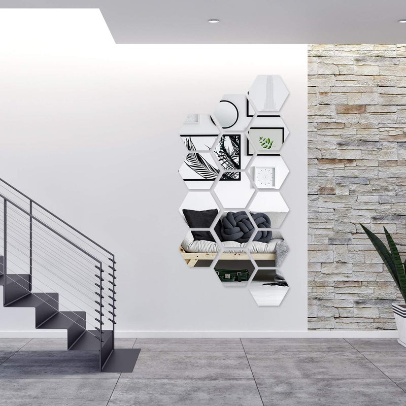 KimDaro 3D Hexagon Acrylic Mirror Wall Decor - Self Adhesive Tiles (30 PCS) - Image 5